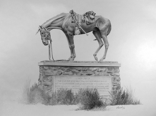 Civil War Horse, Monument in Middleburg, VA